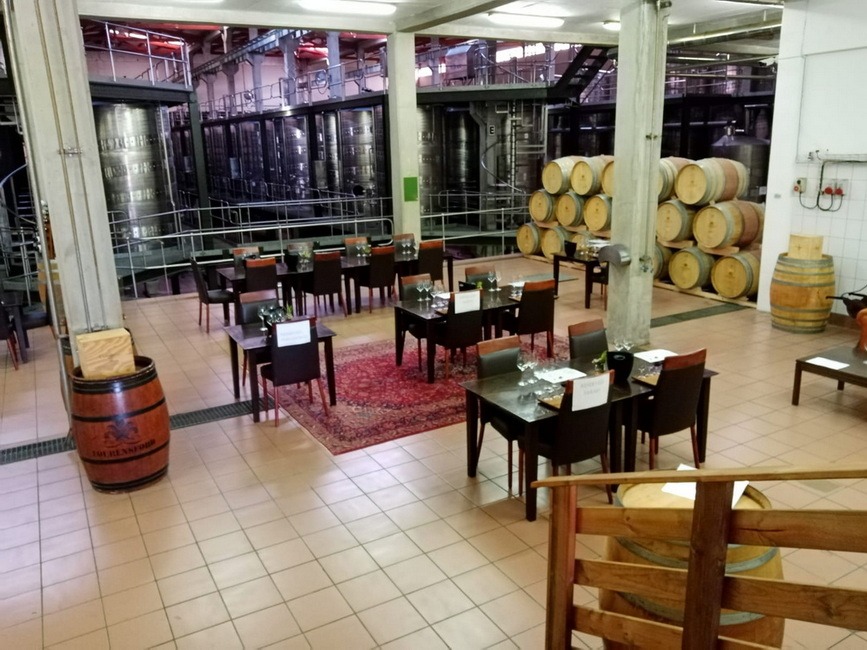 A picture of a wine tasting room